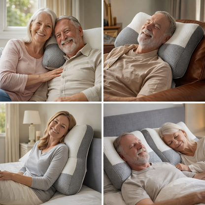 1+1 GRATIS - La única almohada cervical que se adapta a la curvatura natural del cuello para un descanso perfecto y alivio de dolores. (Incluye fundas GRATIS + 30 noches de prueba) - ViscoPro™