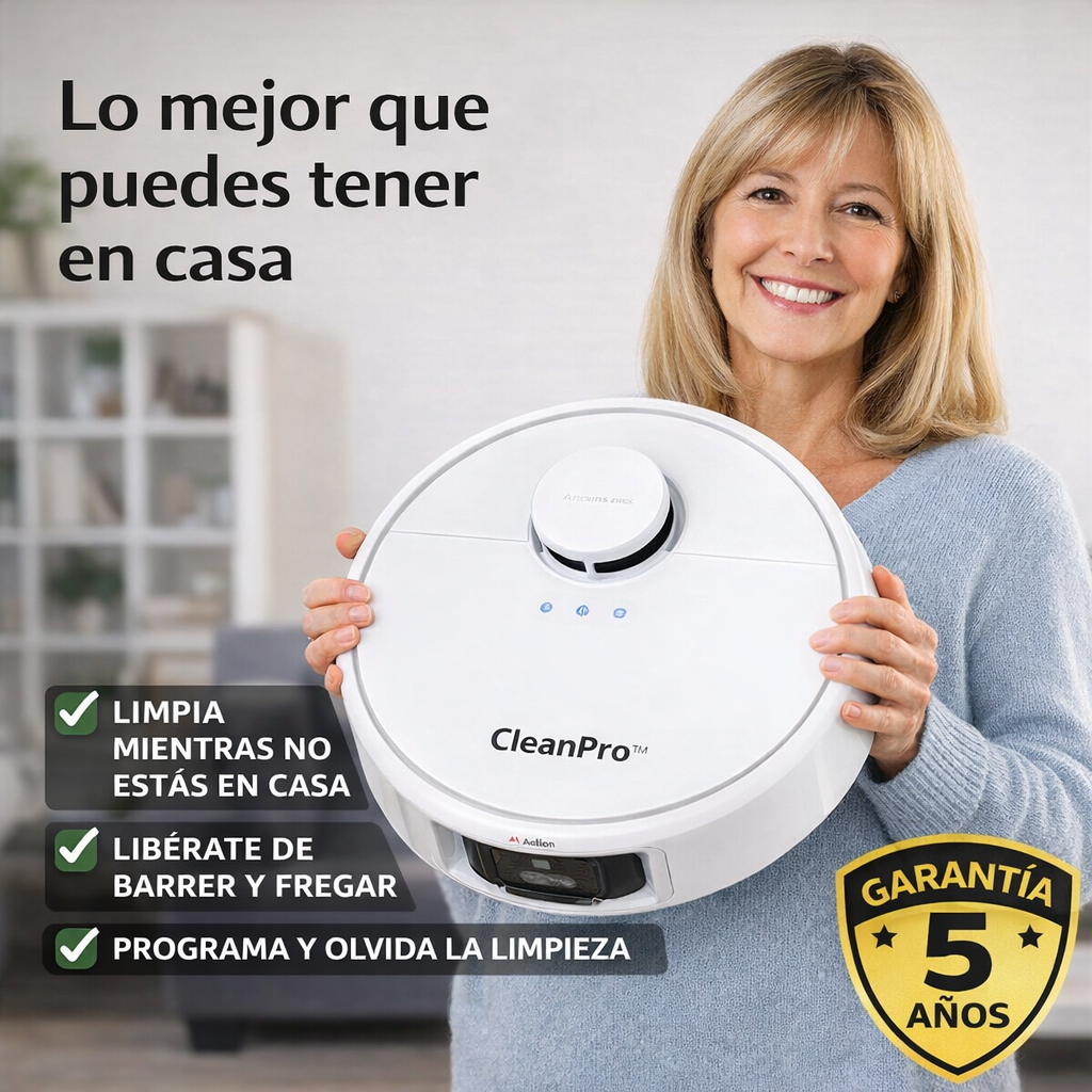 CleanPro™ – La revolución en limpieza: barre, aspira y friega por ti mientras te relajas (30 días de prueba + Garantía de 5 años + Regalo HOY)