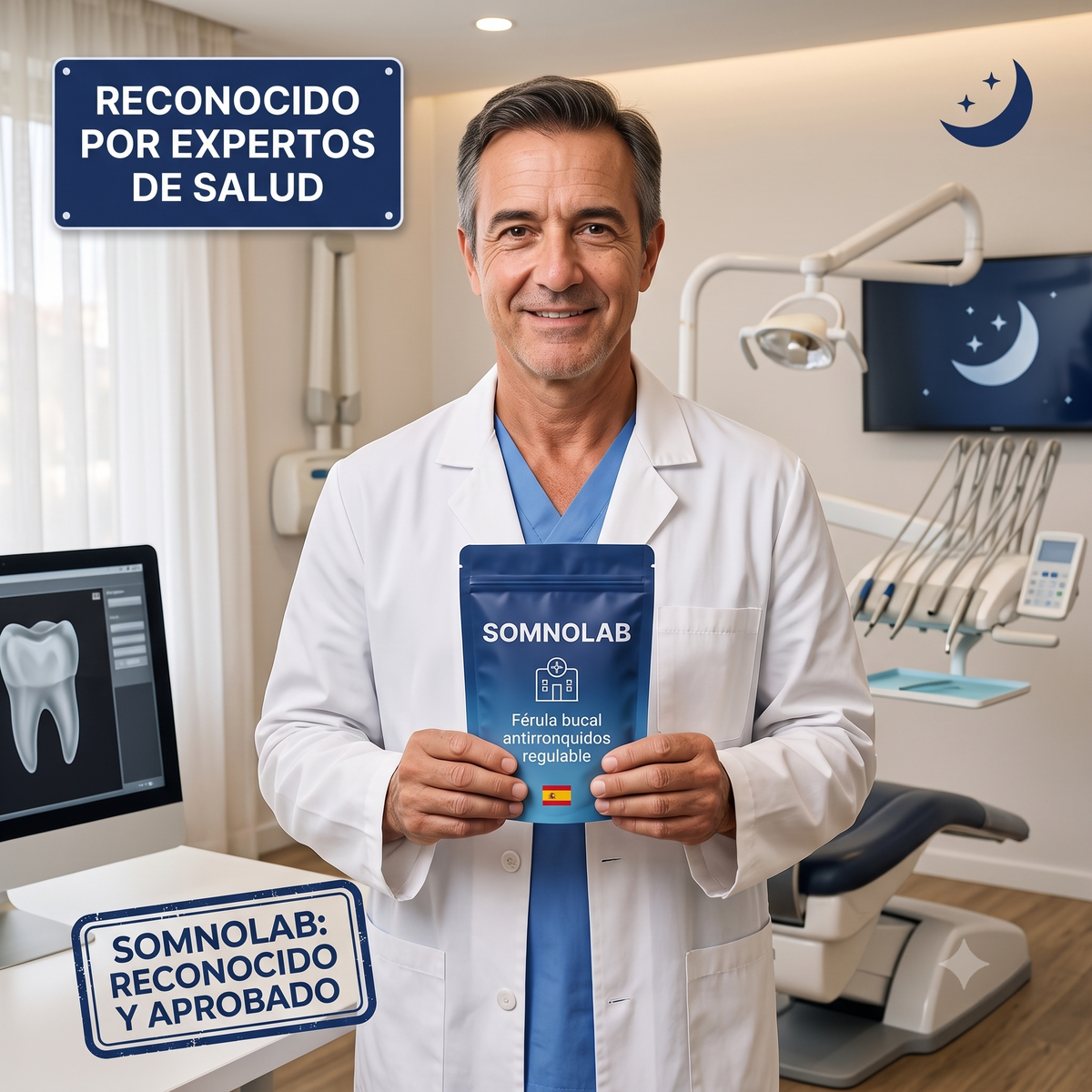 Pack Sueño Completo SomnoLab™ – Di adiós a los ronquidos desde la primera noche con nuestra férula + DOBLE REGALO HOY (Pack Tiras Nasales + Parches Melatonina)