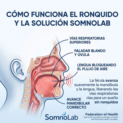 Pack Sueño Completo SomnoLab™ – Di adiós a los ronquidos desde la primera noche con nuestra férula + DOBLE REGALO HOY (Pack Tiras Nasales + Parches Melatonina)