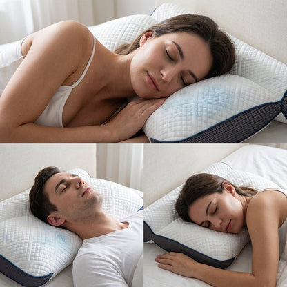 1+1 GRATIS - La única almohada cervical que se adapta a la curvatura natural del cuello para un descanso perfecto y alivio de dolores. (Incluye fundas GRATIS + 30 noches de prueba) - ViscoPro™